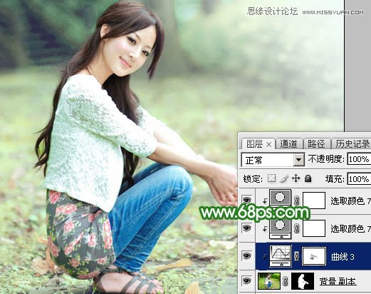 Photoshop调出果子照片唯美的青绿色调