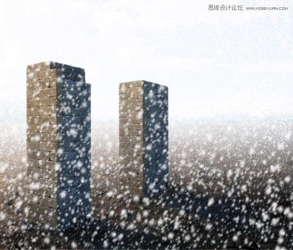 Photoshop制作漫天飞舞的大雪效果图