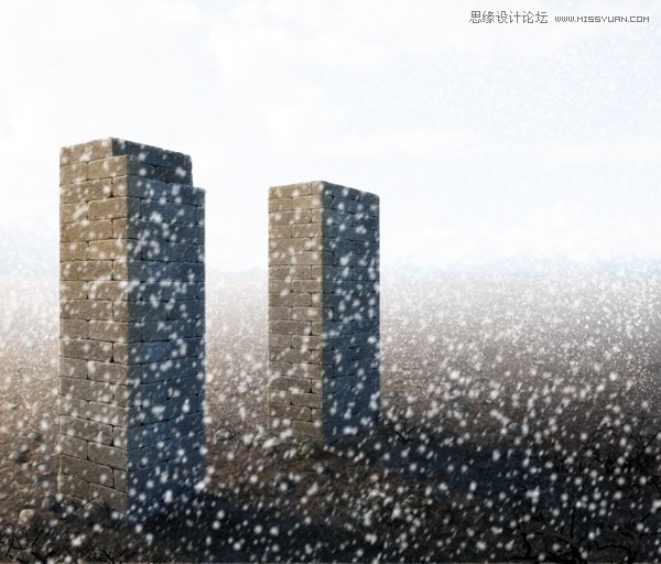 Photoshop制作漫天飞舞的大雪效果图