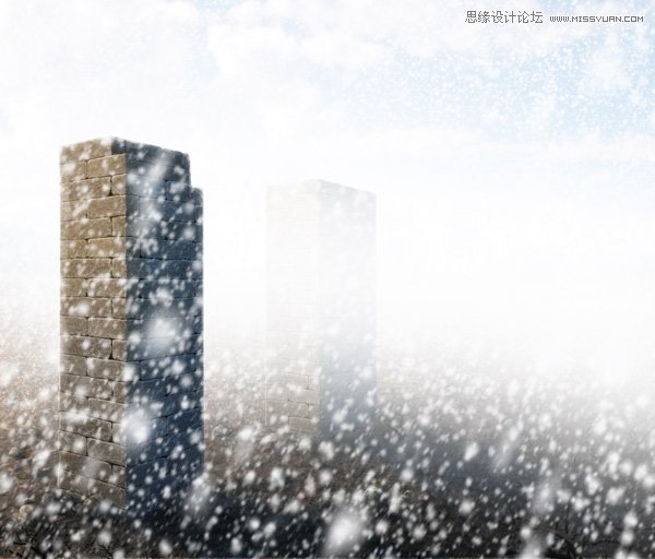 Photoshop制作漫天飞舞的大雪效果图