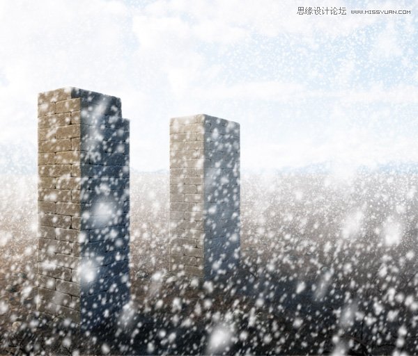 Photoshop制作漫天飞舞的大雪效果图
