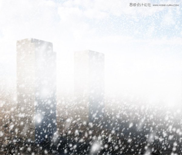 Photoshop制作漫天飞舞的大雪效果图