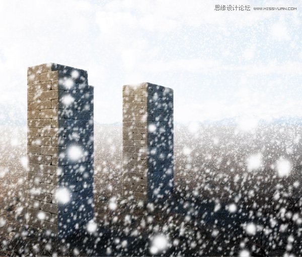 Photoshop制作漫天飞舞的大雪效果图