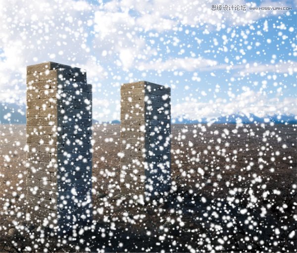 Photoshop制作漫天飞舞的大雪效果图