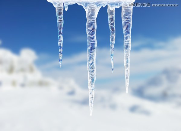 Photoshop绘制逼真的冰凌棱柱效果图