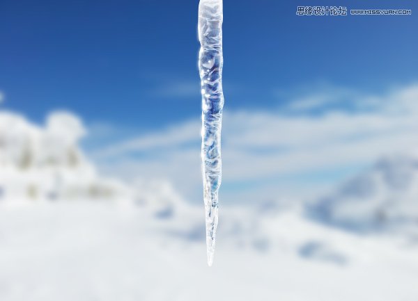 Photoshop绘制逼真的冰凌棱柱效果图
