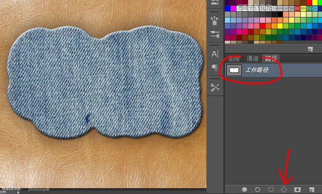 Photoshop制作缝线牛仔布纹效果艺术字