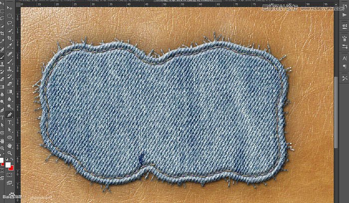 Photoshop制作缝线牛仔布纹效果艺术字