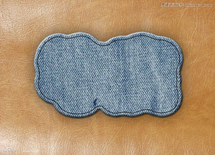 Photoshop制作缝线牛仔布纹效果艺术字