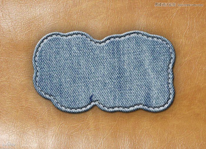 Photoshop制作缝线牛仔布纹效果艺术字