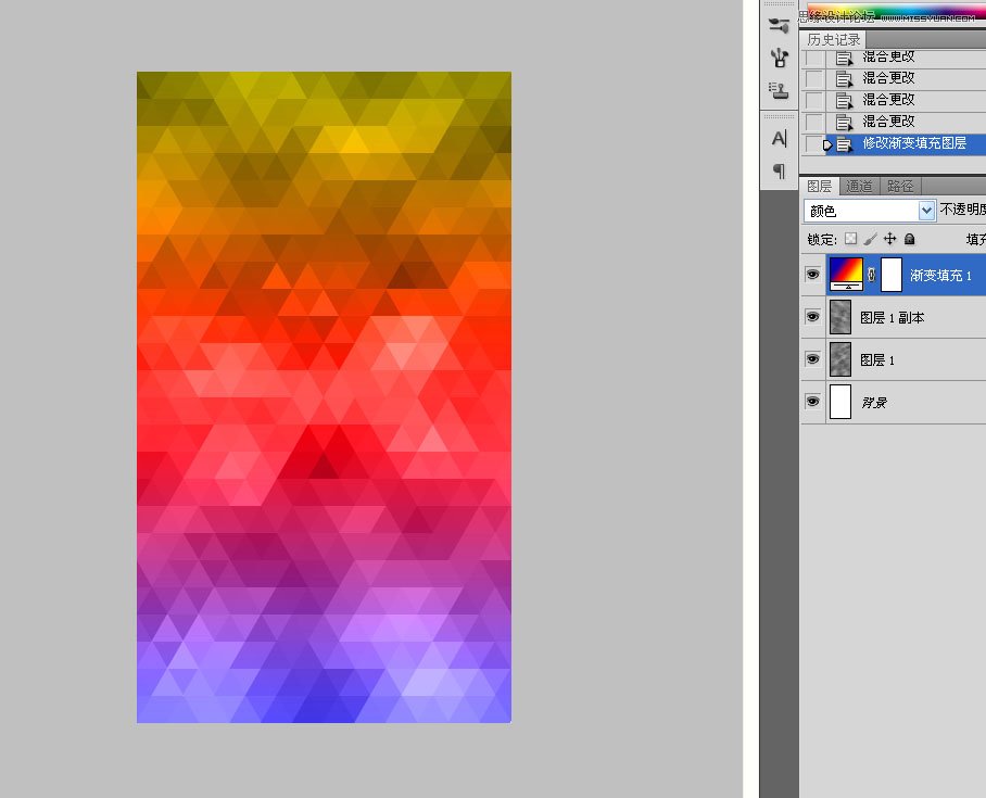 Photoshop快速绘制炫彩的马赛克背景