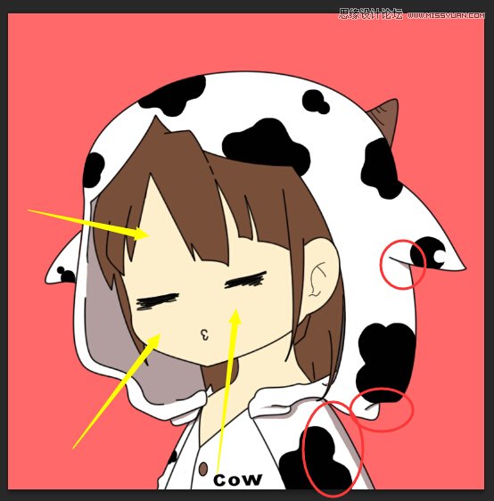 Photoshop绘制卡通风格的QQ头像教程