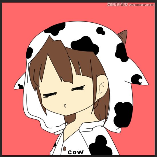 Photoshop绘制卡通风格的QQ头像教程