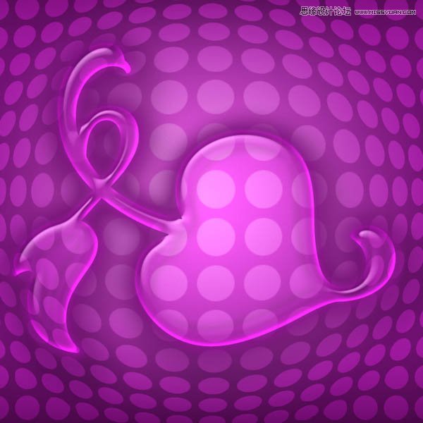 Photoshop设计质感的玻璃透明心形效果