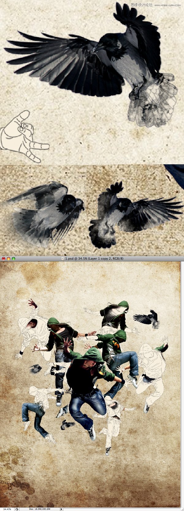 Photoshop设计创意的舞者插画海报教程