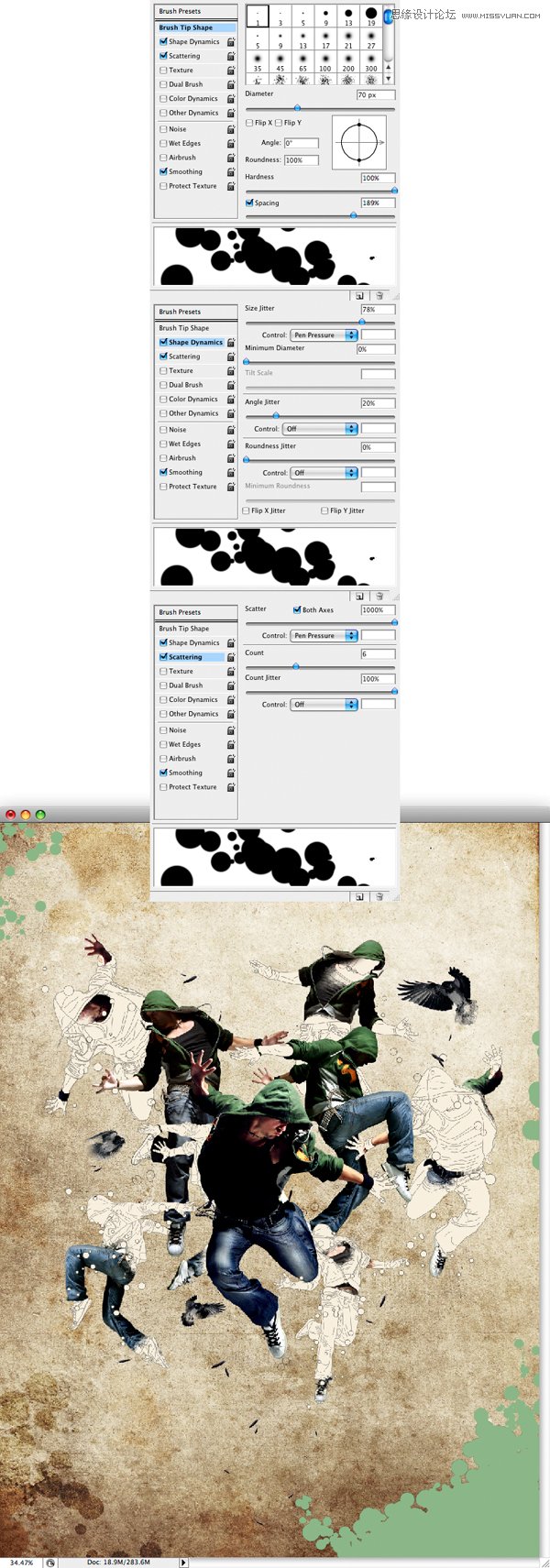 Photoshop设计创意的舞者插画海报教程
