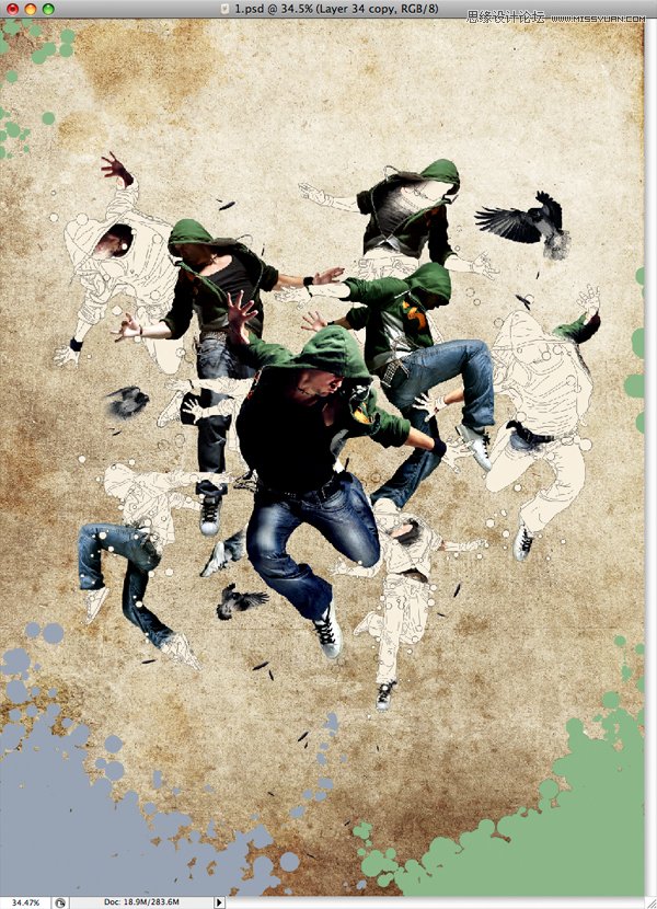 Photoshop设计创意的舞者插画海报教程