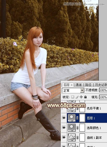 Photoshop给街边美女照片添加逆光效果