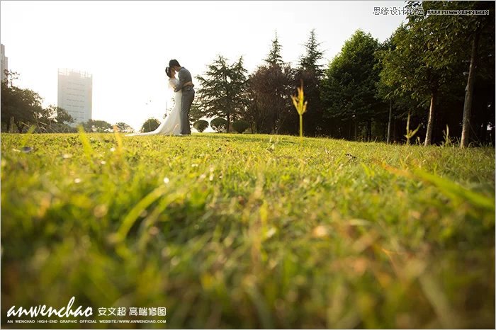 Photoshop调出小清新的外景婚片效果图