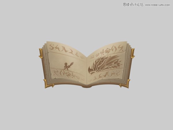 Photoshop绘制魔法风格的燃烧古书效果