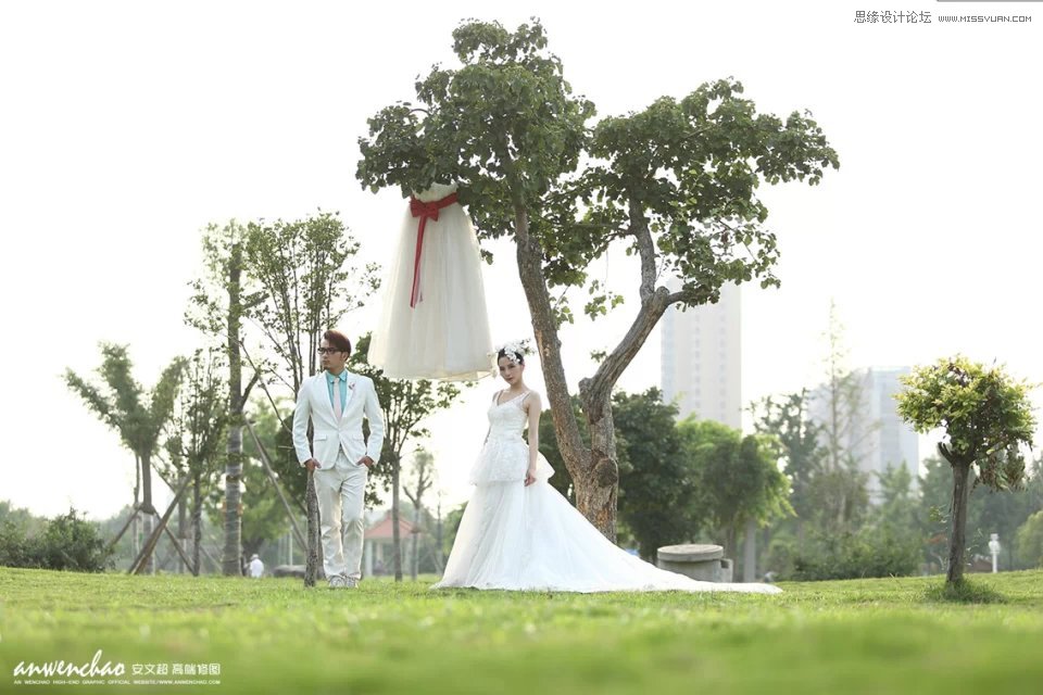 Photoshop调出灰蒙蒙的婚片唯美的夕阳效果