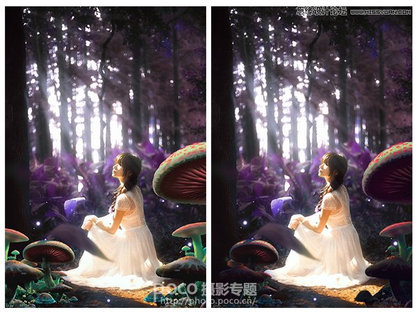 Photoshop调出梦幻风格的森林公主场景图
