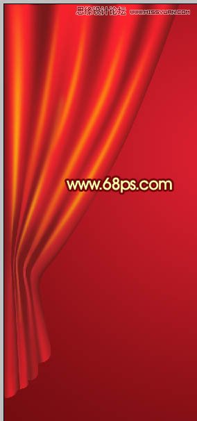 Photoshop绘制红色喜庆的帷幕效果