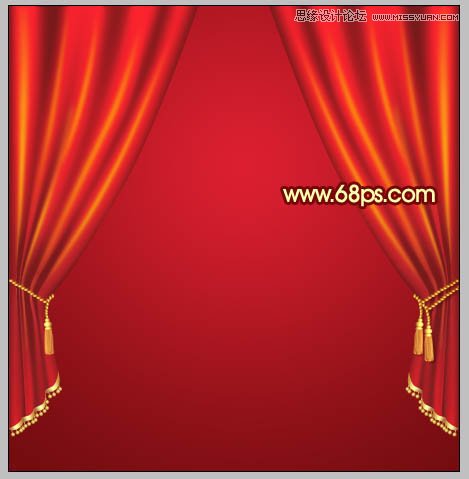 Photoshop绘制红色喜庆的帷幕效果