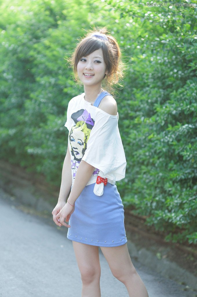Photoshop调出果子美女照片秋季黄色调