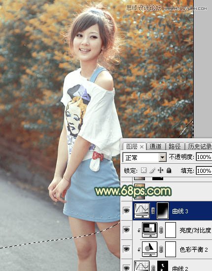 Photoshop调出果子美女照片秋季黄色调