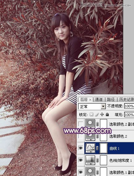 Photoshop调出外景女孩秋季唯美黄色调