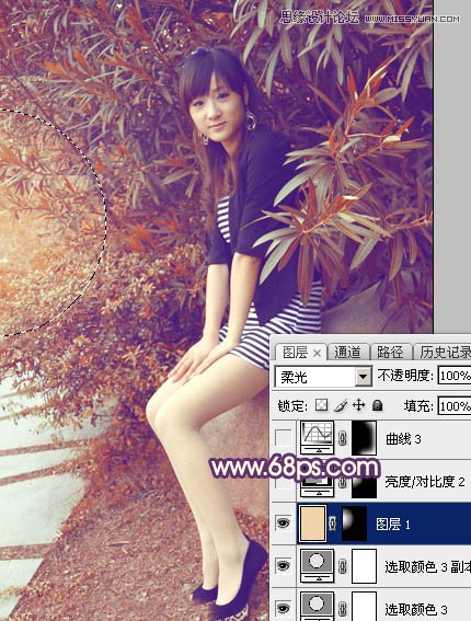 Photoshop调出外景女孩秋季唯美黄色调