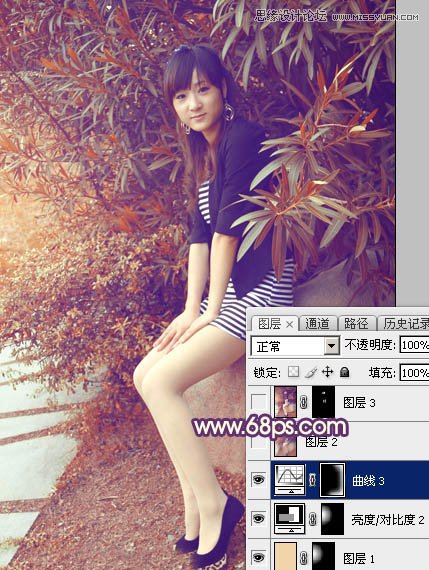Photoshop调出外景女孩秋季唯美黄色调