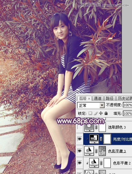 Photoshop调出外景女孩秋季唯美黄色调