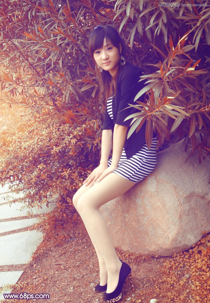 Photoshop调出外景女孩秋季唯美黄色调