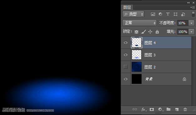 Photoshop制作蓝色绚丽的光线效果图