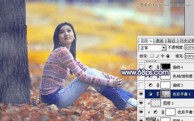 Photoshop调出美女照片秋季橙黄色调