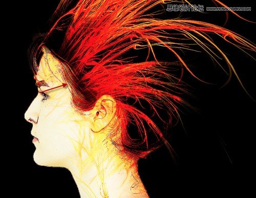 Photoshop使用滤镜和画笔制作人像插画效果