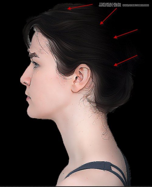 Photoshop使用滤镜和画笔制作人像插画效果
