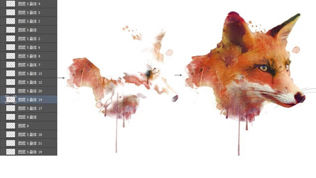 Photoshop制作时尚的水彩效果动物头像