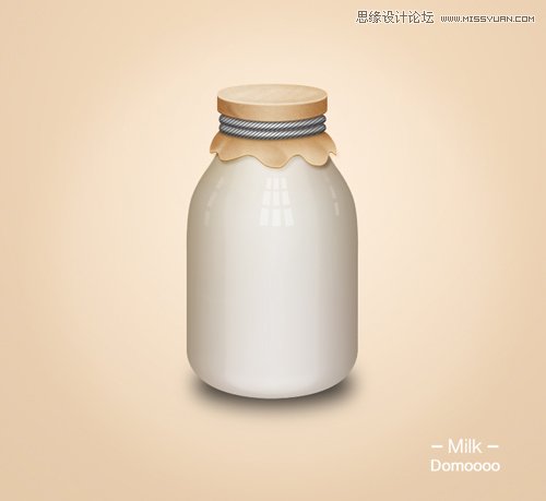 Photoshop绘制立体逼真的玻璃奶瓶教程