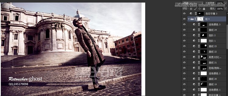 Photoshop调出外景照片超质感的复古冷色调