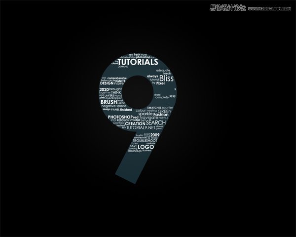 Photoshop制作英文字体组成的绚丽艺术字