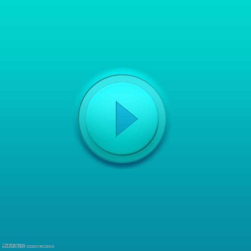 Photoshop设计蓝色立体效果的播放按钮