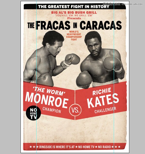 Photoshop设计复古风格的拳击海报