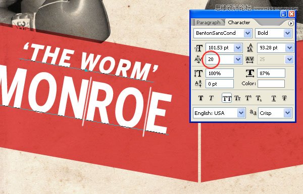 Photoshop设计复古风格的拳击海报