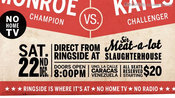 Photoshop设计复古风格的拳击海报