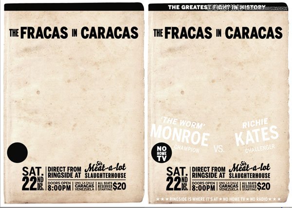 Photoshop设计复古风格的拳击海报