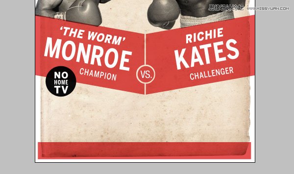 Photoshop设计复古风格的拳击海报