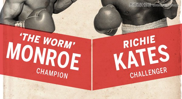 Photoshop设计复古风格的拳击海报